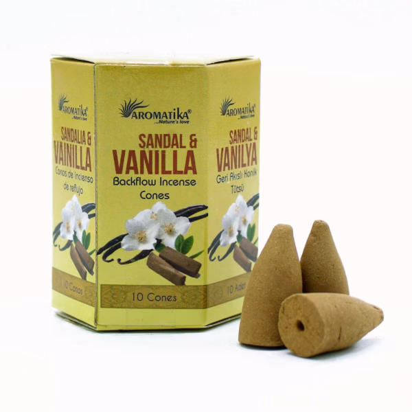 Aromatika Masala Backflow Rökelsekoner - Sandelträ & Vanilj