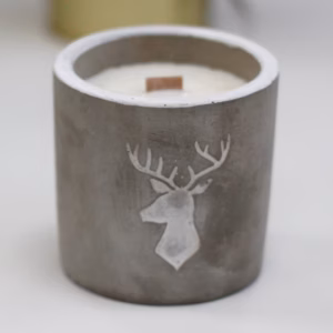 Bougie Béton Pot Moyen - Whisky/Fumée de Bois