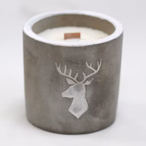 Bougie Béton Pot Moyen - Whisky/Fumée de Bois
