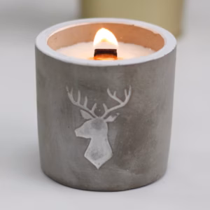 Bougie Béton Pot Moyen - Whisky/Fumée de Bois