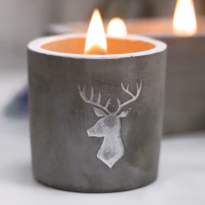 Bougie Béton Pot Moyen - Whisky/Fumée de Bois