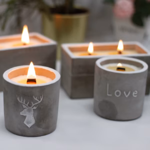 Bougie Béton Pot Moyen - Whisky/Fumée de Bois