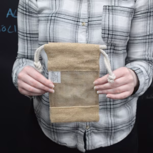 Jute Zakje met Kijkvenster - Medium