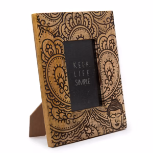 Mango Wood Picture Framel - For - Buddha - Black - Medium