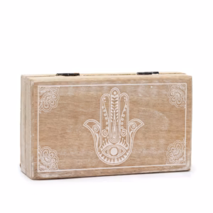 Quadratische Box - Hamsa Whitewash - Mittel
