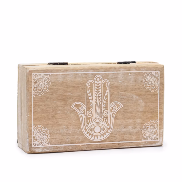 Quadratische Box - Hamsa Whitewash - Mittel