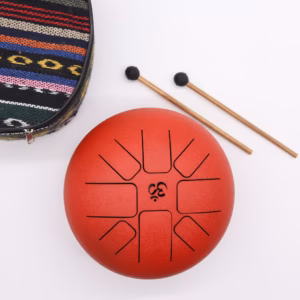Tambour à Langue en Acier Happy Moyen OM Rouge
