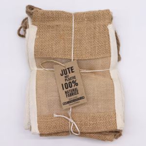 Jute Zakje met Venster - X - Medium