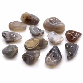 African Tumble Stones - Grey Agate - Botswana - Medium - 12pcs