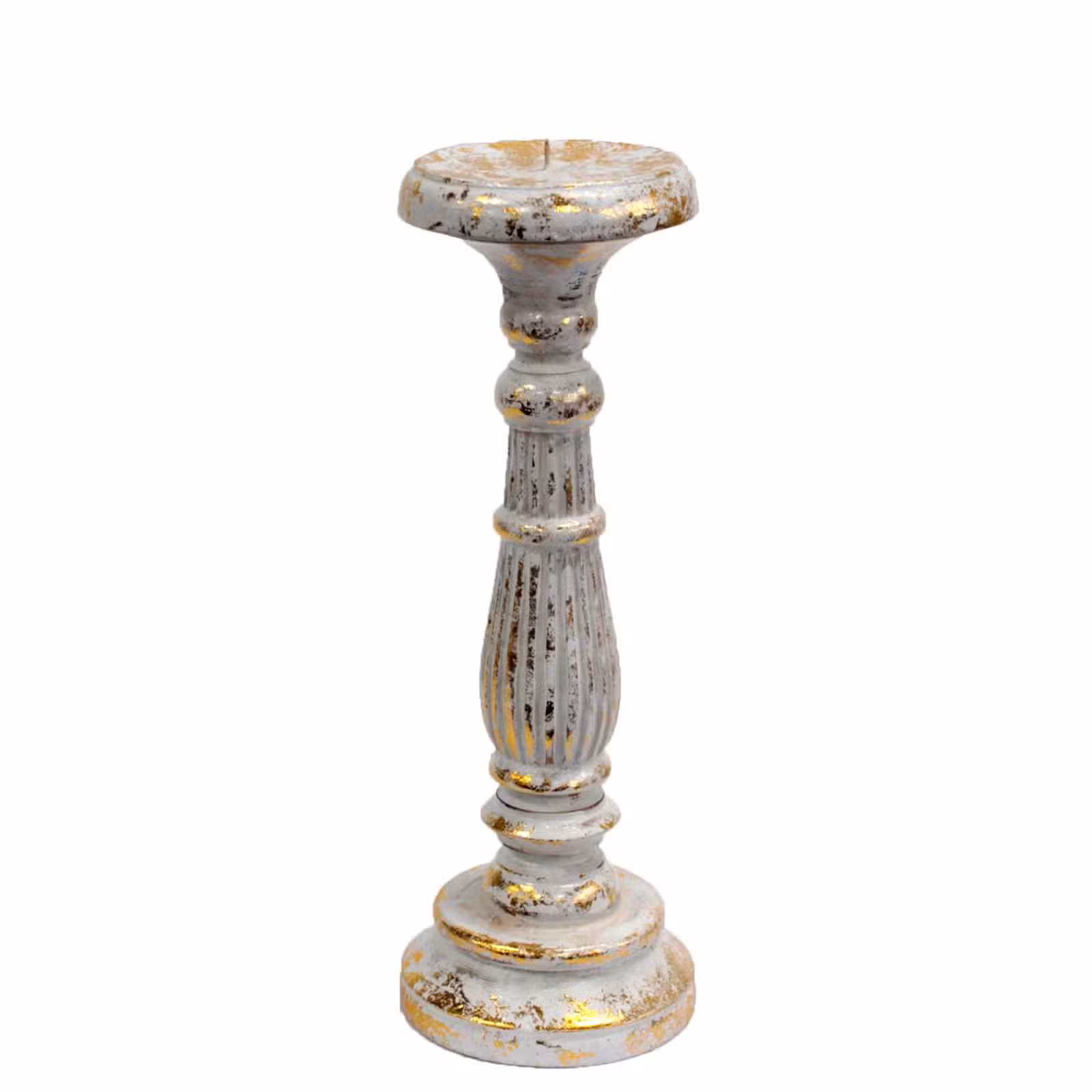 Ljusstake - Vit & Guld - Medium