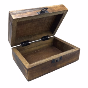 Boîte Moyenne en Bois Recouverte de Céramique - Blanc