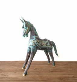 Cheval Moyen - Or & Turquoise