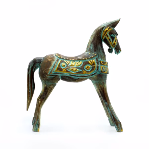 Cheval Moyen - Or & Turquoise