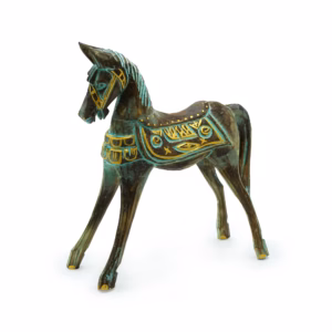 Cheval Moyen - Or & Turquoise