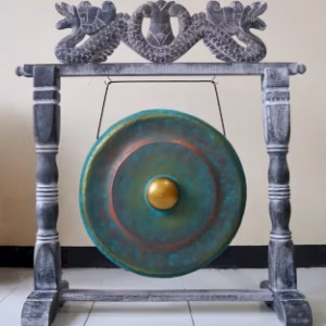 Gong de Meditación Mediano con Soporte - 35cm - Verde - Agua