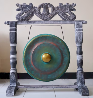 Gong de Meditación Mediano con Soporte - 35cm - Verde - Agua