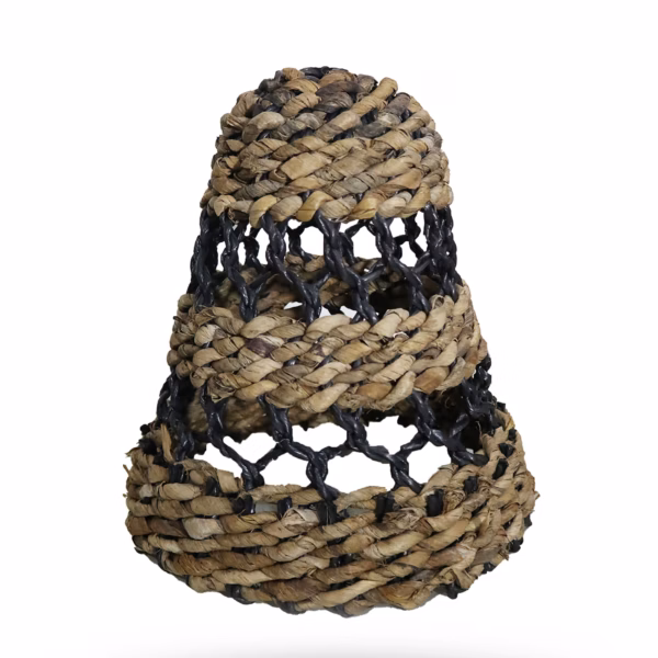 Lampeskærm af Bananblad og Hitam - Raffia - H:30xd:26cm