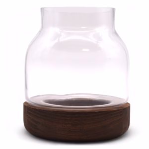 Mediumformet Terarium på Mørkt Tungtre - 16x18cm