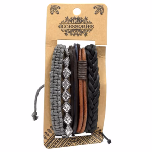 Armbandsset för Män - Metall & Läder (blandat)