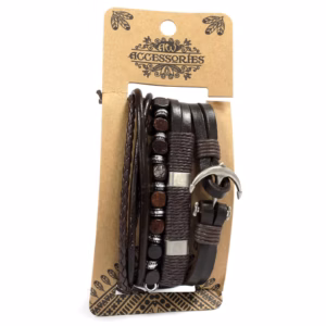 Armbandsset för Män - Metall & Läder (blandat)