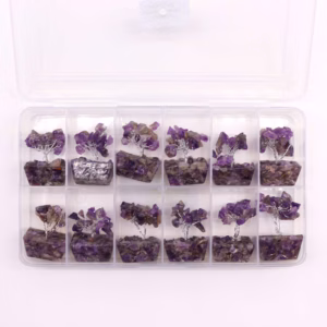 Mini Gemstone Tree på Orgonittbase - Ametyst (15 Steiner)