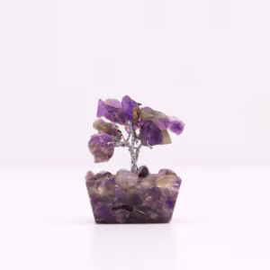 Mini Gemstone Tree på Orgonittbase - Ametyst (15 Steiner)