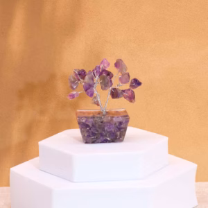 Mini Gemstone Tree på Orgonittbase - Ametyst (15 Steiner)