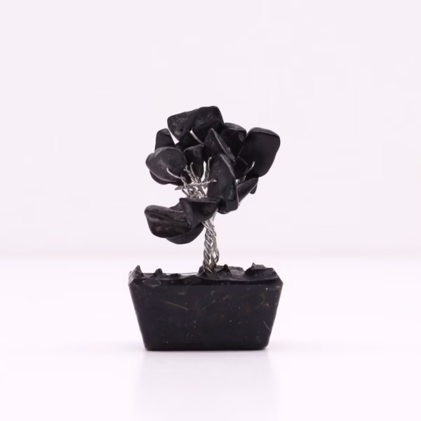 Mini Árbol de Piedras - Base Orgonita - Ágata Negra - 15 Piedras