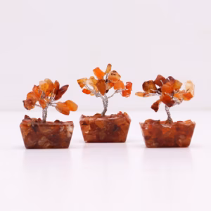 Mini Gemstone Trees on Orgonite Base - Carnelian - 15 Stones