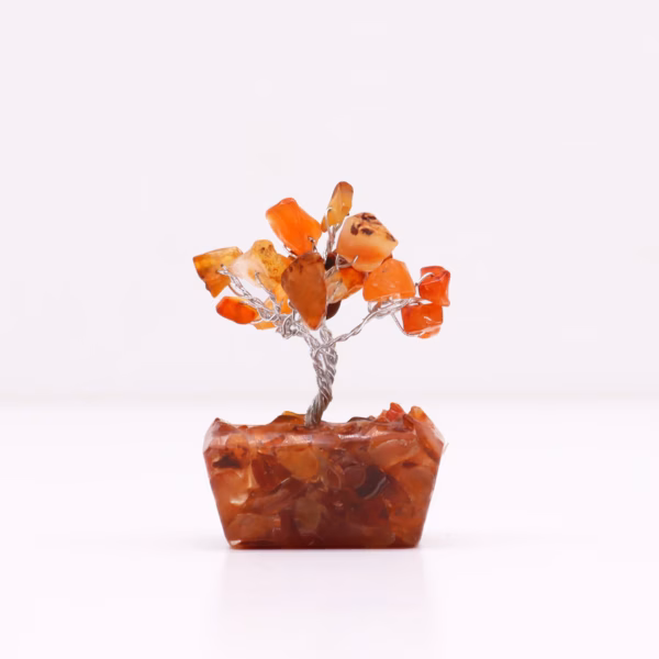 Mini Gemstone Trees on Orgonite Base - Carnelian - 15 Stones