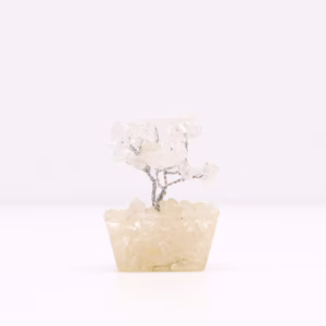 Arbre Pierres Fines sur Orgonite - Quartz de Roche - 15 Pierres - Mini