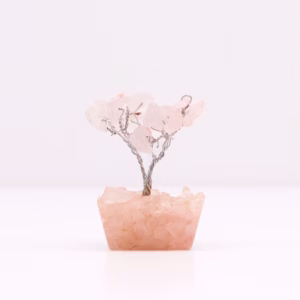 Mini Ædelstenstræer på Orgonitbase - Rosenkvarts (15 Sten)