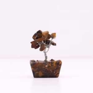 Mini Gemstone Tree på Orgonittbase - Tigereye (15 Steiner)
