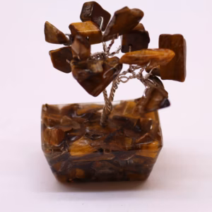 Mini Gemstone Tree på Orgonittbase - Tigereye (15 Steiner)