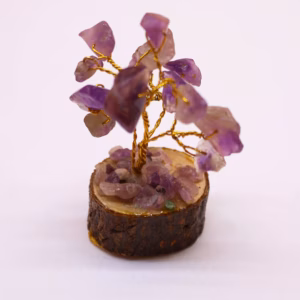 Mini Edelsteenbomen op Houten Basis - Amethist - 15 Stenen