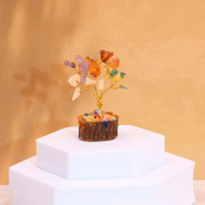 Mini Árbol de Piedras - Base Madera - Piedras Múltiples - 15 Piedras