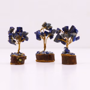 Mini Gemstone Trees on Wood Base - Sodalite - 15 Stones