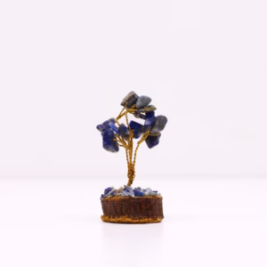 Mini Edelsteenbomen op Houten Basis - Sodaliet - 15 Stenen