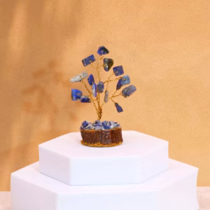 Mini Gemstone Trees on Wood Base - Sodalite - 15 Stones