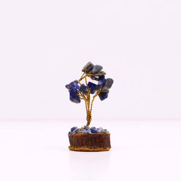 Mini Gemstone Trees on Wood Base - Sodalite - 15 Stones