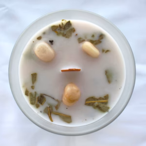 Mint and Moonstone Gemstone Candle - Inner Growth