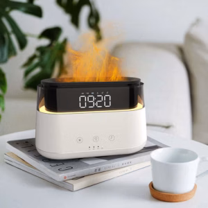 Difusor Moderno con Reloj LED - USB - C - Efecto Llama