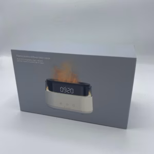 Difusor Moderno con Reloj LED - USB - C - Efecto Llama