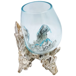 Geschmolzenes Glas auf Gebleichtem Holz - Große Schale