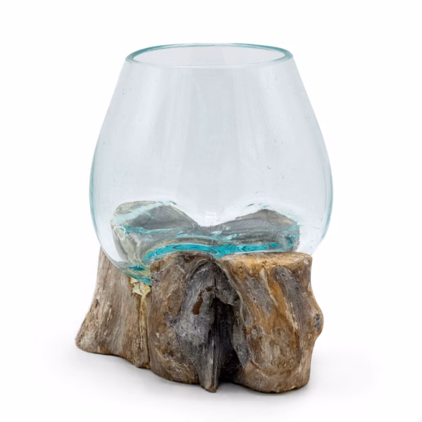 Verre sur Bois Blanchi - Bol Moyen
