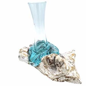 Molten Glass on Whitewash Wood - Vase - Small