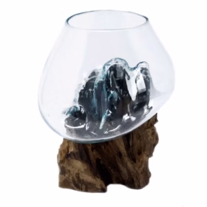 Geschmolzenes Glas auf Holz - Große Schüssel