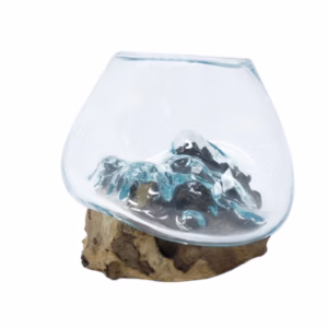 Geschmolzenes Glas auf Holz - Kleine Schüssel