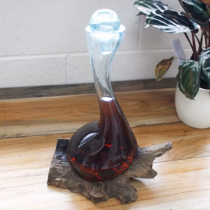 Smeltet Glas på Træ - Vinkaraffel