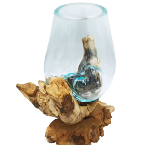 Verre sur Bois avec Support - Grand Bol